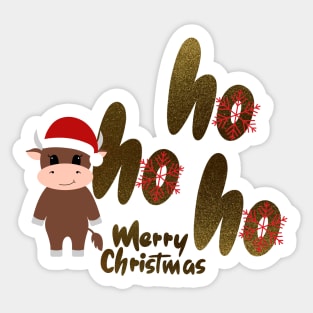 COW Santa Claus - Merry Christmas Sticker